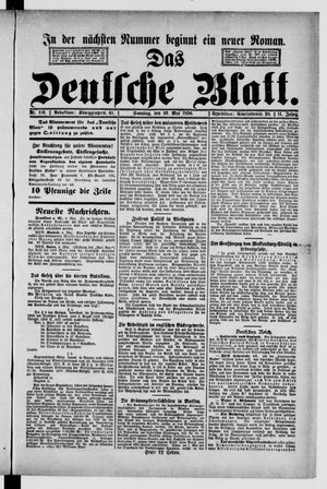 Das deutsche Blatt vom 10.05.1896