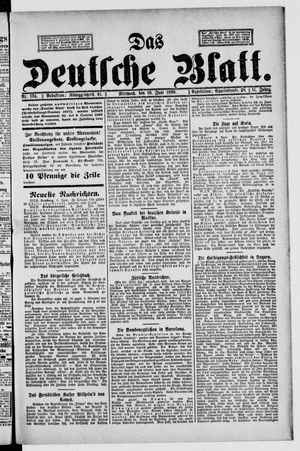 Das deutsche Blatt on Jun 10, 1896