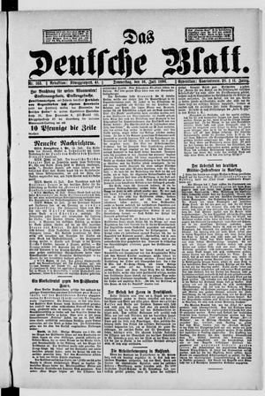Das deutsche Blatt vom 16.07.1896