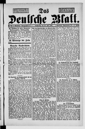 Das deutsche Blatt vom 23.07.1896