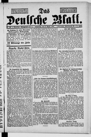Das deutsche Blatt vom 06.08.1896