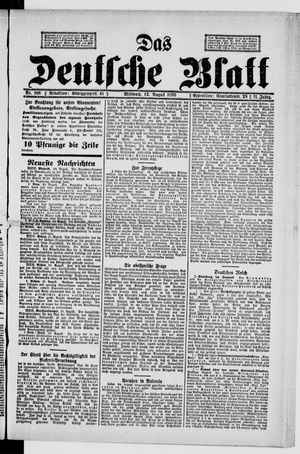 Das deutsche Blatt vom 12.08.1896