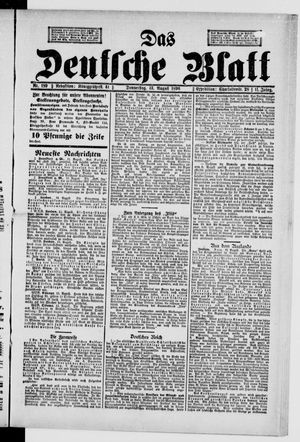 Das deutsche Blatt vom 13.08.1896