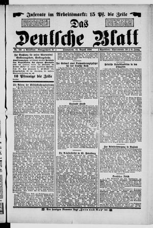 Das deutsche Blatt vom 15.08.1896