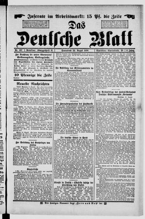 Das deutsche Blatt vom 22.08.1896