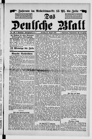 Das deutsche Blatt vom 25.08.1896