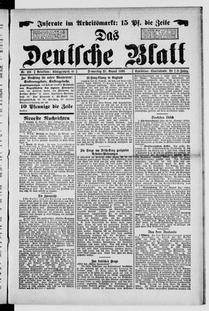 Das deutsche Blatt on Aug 27, 1896