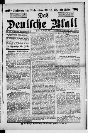 Das deutsche Blatt vom 28.08.1896