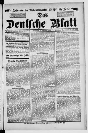 Das deutsche Blatt on Sep 5, 1896