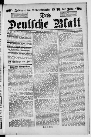 Das deutsche Blatt vom 06.09.1896