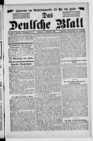 Das deutsche Blatt vom 09.09.1896