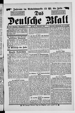 Das deutsche Blatt vom 11.09.1896