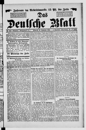 Das deutsche Blatt vom 16.09.1896