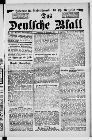 Das deutsche Blatt on Sep 17, 1896