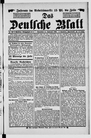 Das deutsche Blatt vom 19.09.1896