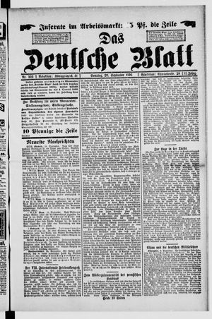 Das deutsche Blatt vom 20.09.1896