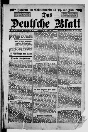 Das deutsche Blatt vom 01.10.1896