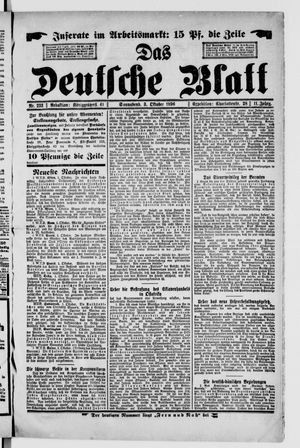 Das deutsche Blatt vom 03.10.1896