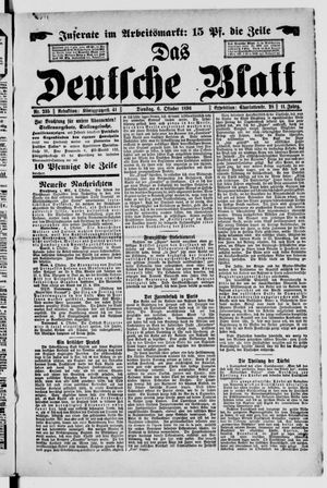 Das deutsche Blatt vom 06.10.1896