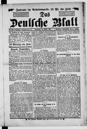 Das deutsche Blatt vom 10.10.1896