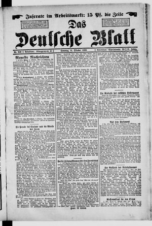 Das deutsche Blatt vom 11.10.1896
