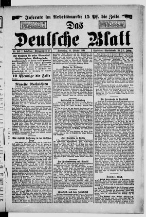 Das deutsche Blatt vom 15.10.1896