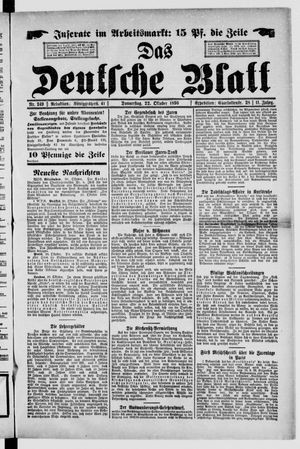 Das deutsche Blatt vom 22.10.1896