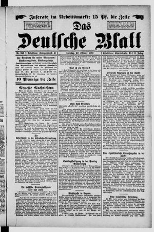 Das deutsche Blatt on Oct 27, 1896