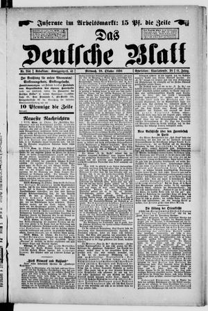 Das deutsche Blatt vom 28.10.1896