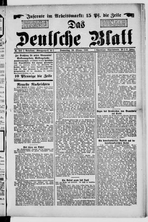 Das deutsche Blatt vom 29.10.1896