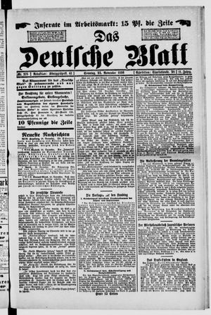 Das deutsche Blatt vom 22.11.1896