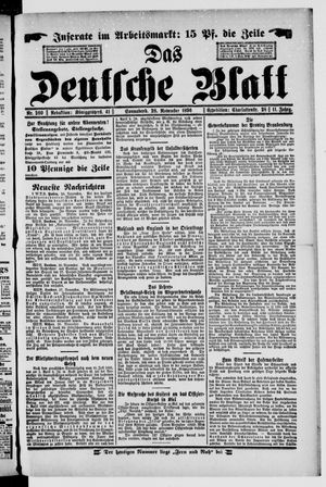 Das deutsche Blatt vom 28.11.1896