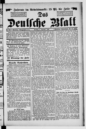 Das deutsche Blatt vom 08.12.1896