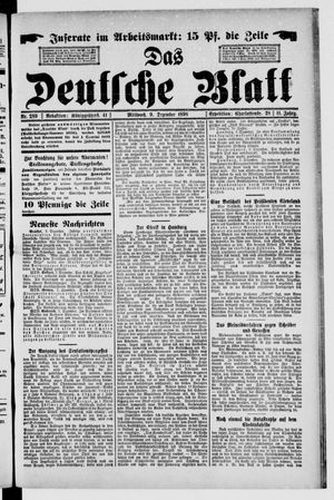 Das deutsche Blatt vom 09.12.1896