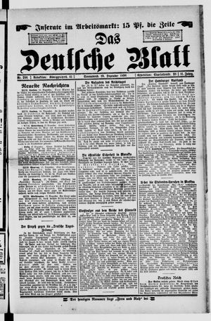 Das deutsche Blatt vom 19.12.1896