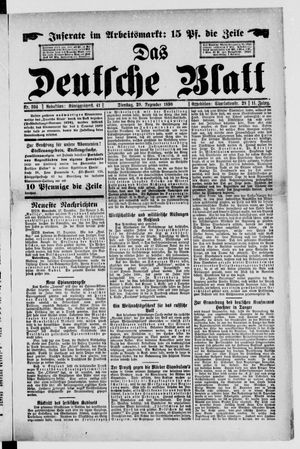 Das deutsche Blatt vom 29.12.1896
