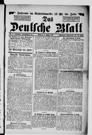 Das deutsche Blatt vom 06.01.1897