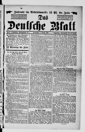 Das deutsche Blatt on Jan 7, 1897