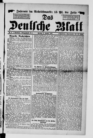 Das deutsche Blatt vom 08.01.1897