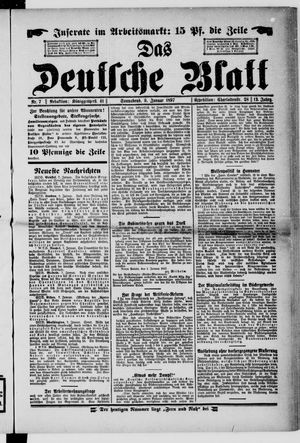 Das deutsche Blatt vom 09.01.1897