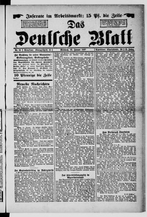Das deutsche Blatt vom 13.01.1897