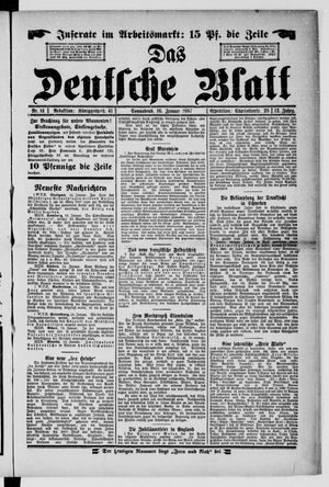 Das deutsche Blatt vom 16.01.1897