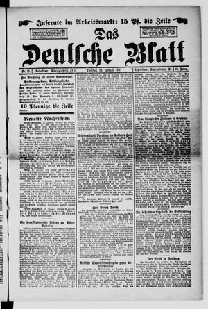 Das deutsche Blatt vom 19.01.1897