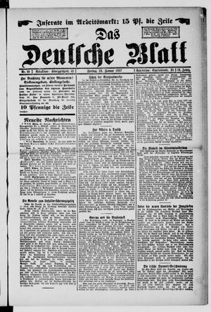 Das deutsche Blatt vom 22.01.1897