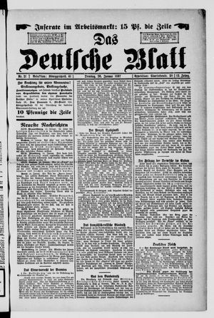 Das deutsche Blatt vom 26.01.1897