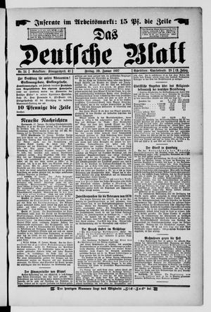 Das deutsche Blatt vom 29.01.1897