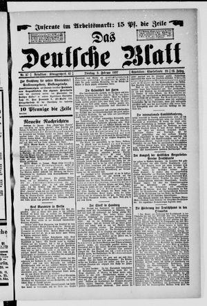 Das deutsche Blatt on Feb 2, 1897