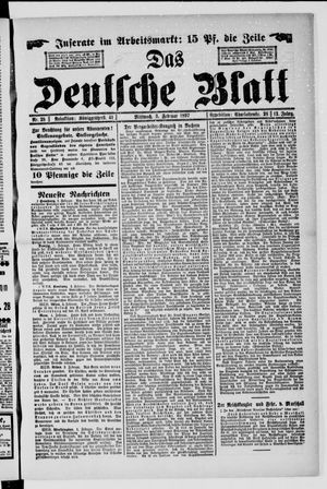 Das deutsche Blatt on Feb 3, 1897