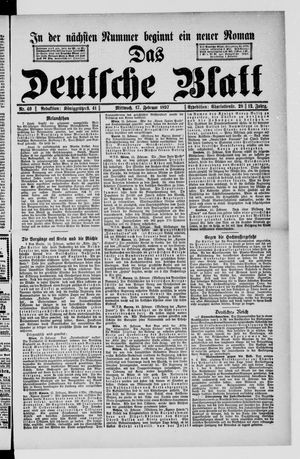 Das deutsche Blatt vom 17.02.1897