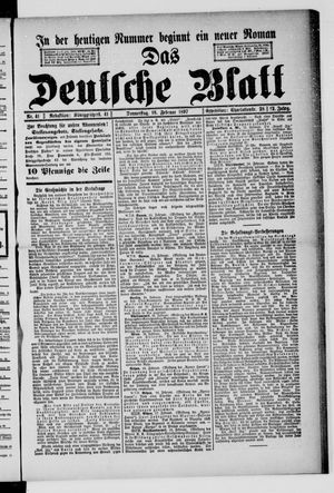 Das deutsche Blatt vom 18.02.1897
